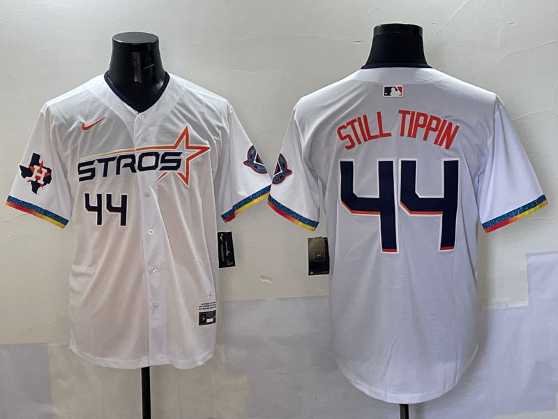 Men Houston Astros #44 Still Tippin White Four generations Joint Name 2025 Nike MLB Jersey style 36